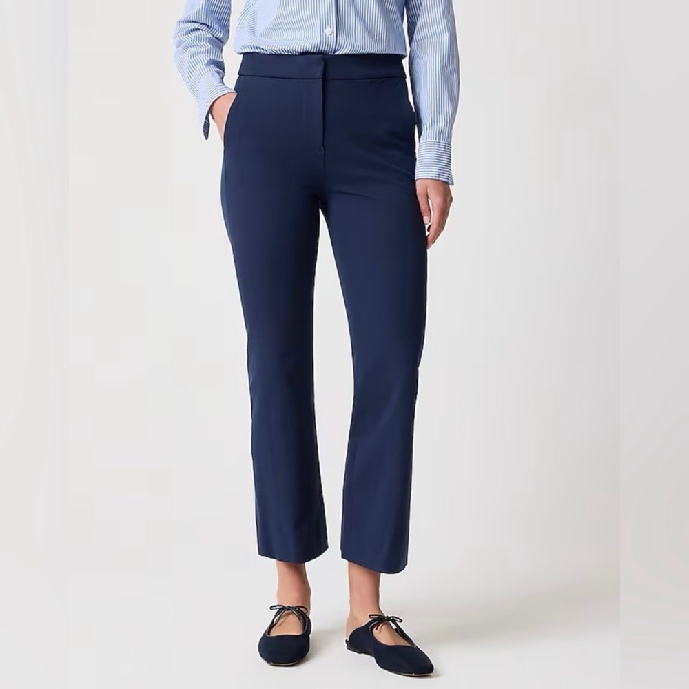 J. Crew Navy Blue‎ Kelsey Flare Cropped Pants Size 6